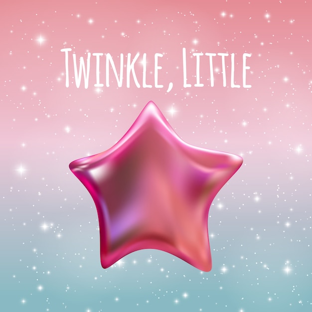 Twinkle little star on night sky background.