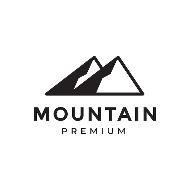 Twins mountain logo design vector