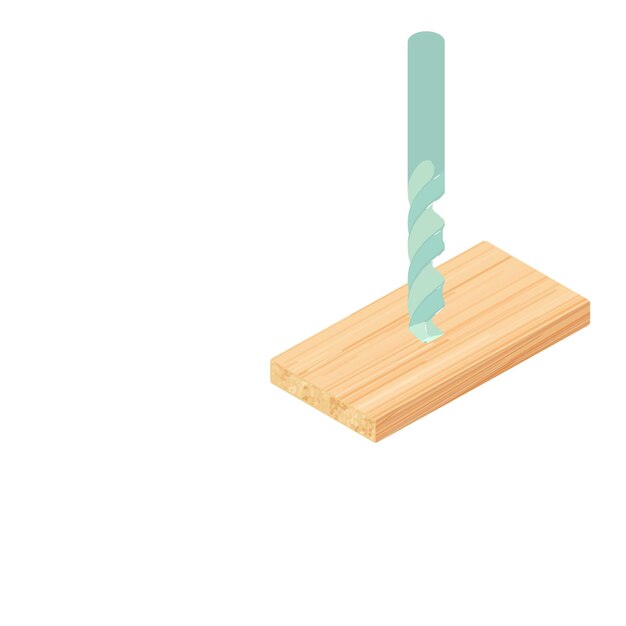 Twist drill icon Isometric illustration of twist drill vector icon for web