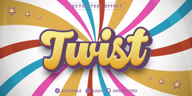 Twist text effect effetto testo carattere completamente modificabile