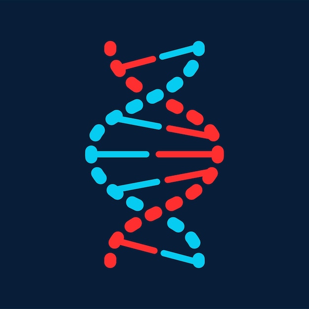 Twisted DNA molecule isolated genetic code icon