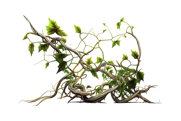 Twisted jungle vines tropical rainforest liana plant Vector illustration desing