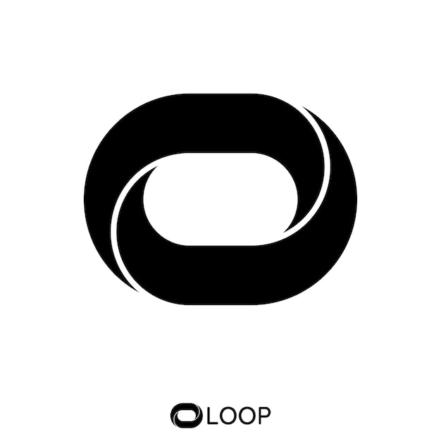 Vector twisted loop oval letter o logo concept