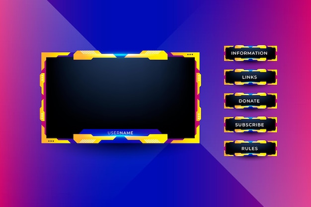 Twitch-bannerverzameling voor livestream-paneelconcept