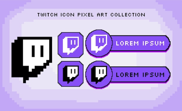 Vector twitch icon 8 bits