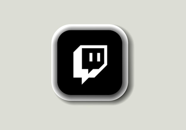 Новый логотип и значок Twitch напечатаны на белой бумаге Логотип платформы социальных сетей Twitch