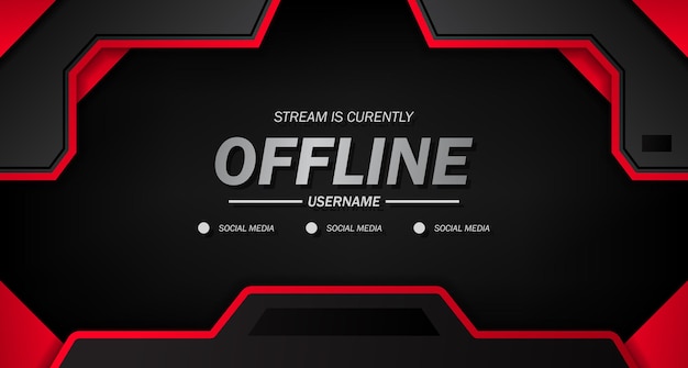 Banner offline di twitch per giochi o live streaming su nero