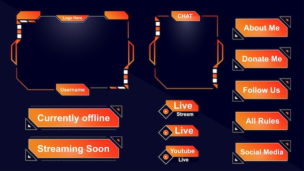 Twitch-paneeloverlay voor esports-gamer en livestreamer