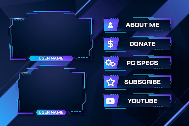 Vector twitch stream panels pack