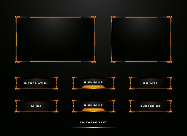 Twitch streamer panel overlay set