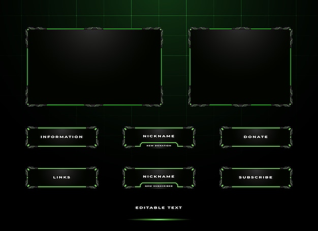 Set di overlay del pannello streamer twitch