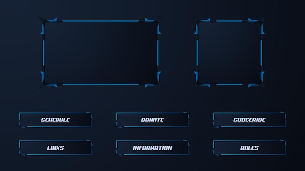 Vector twitch streamer panel overlay set