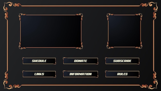 Twitch streamer panel overlay set