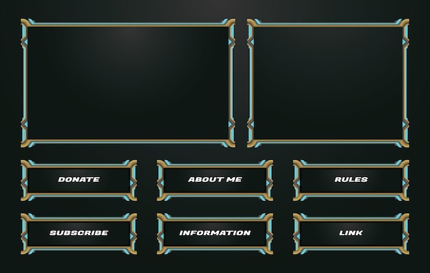 twitch streamer rand en menupaneel overlay set