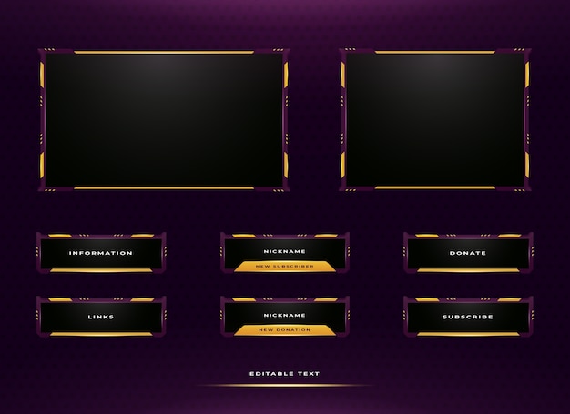 Twitch streaming panel design set