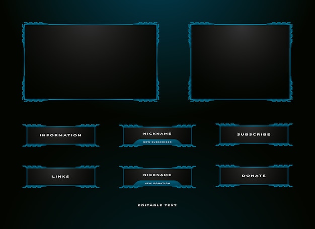 Twitch streaming panel overlay design template