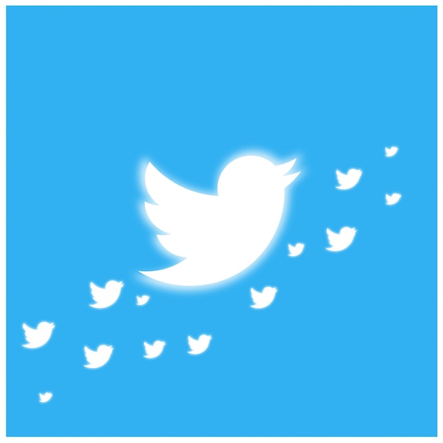 Twitter Bird Glowing Banner-sjabloon