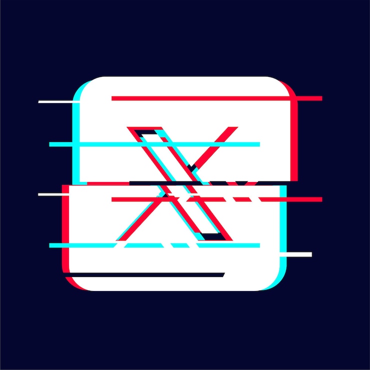 Vector twitter glitched icon