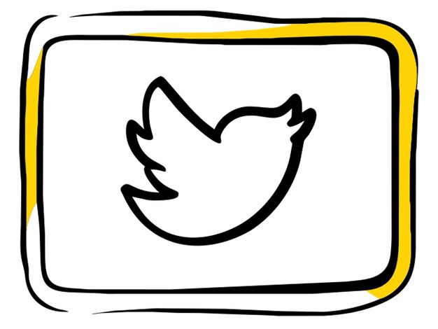 Vector twitter icon icon doodle fill