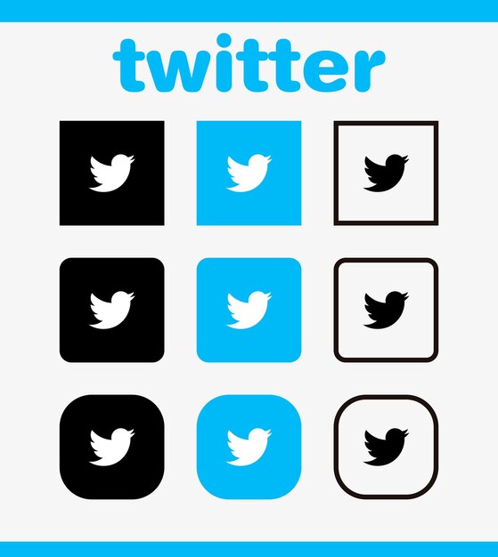 twitter icoon collectie in vector