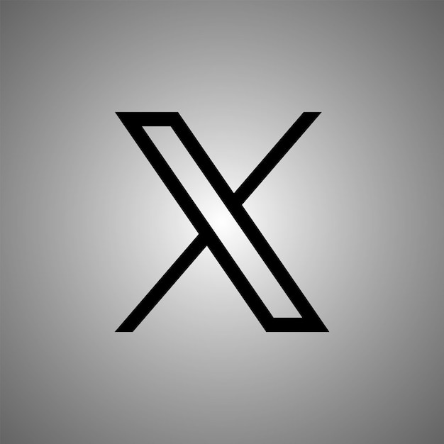 Vettore nuovo logo di twitter x su sfondo bianco in gradiente
