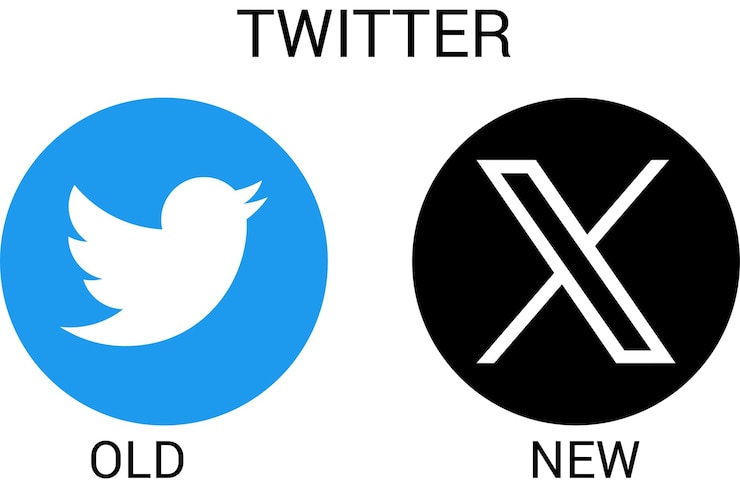 वेक्टर twitter old logo amp new logo vector