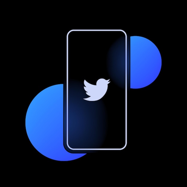 Twitter-pictogram Twitter-logo Glassmorphism-ontwerp Vectorillustratie