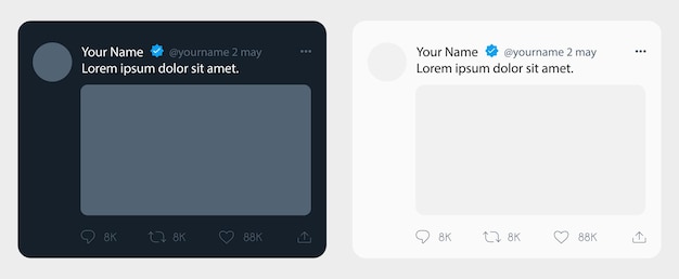 twitter post template mock up social network app frame mockup editorial illustration