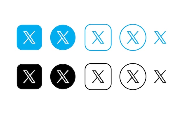 Vector twitter's new logo icon set x app icon set