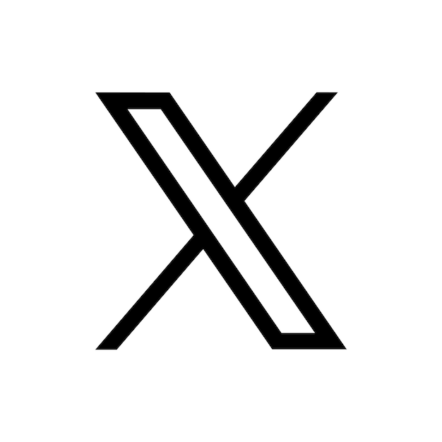 Twitter's nieuwe 2024 x-logo op een witte achtergrondvector