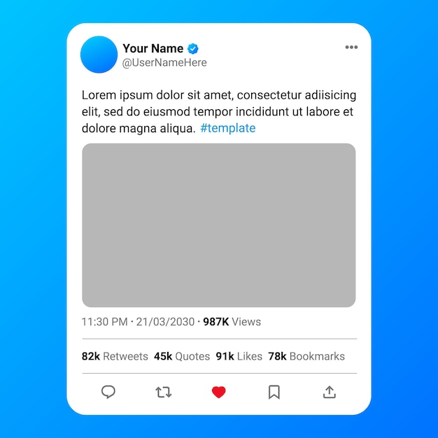 Vettore modello di progettazione mockup tweet realistico per social media twitter con sfondo trasparente