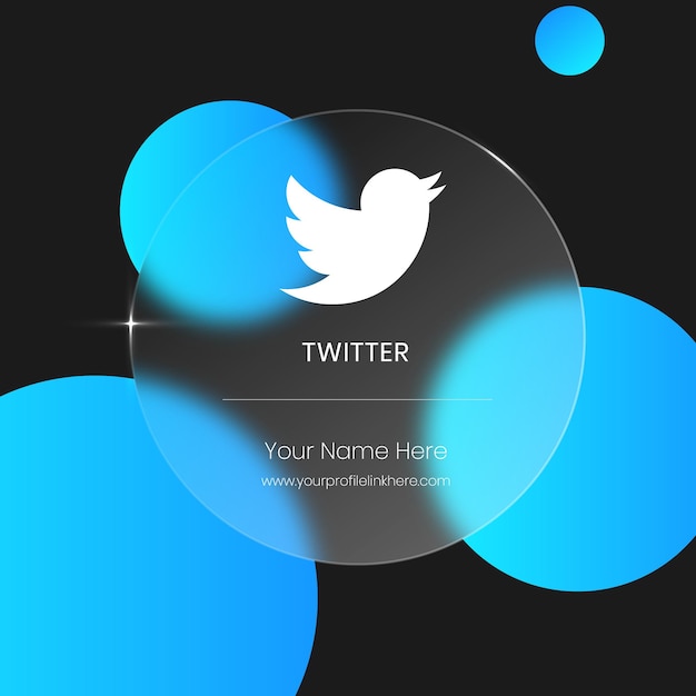 Vettore twitter carta di vetro sfocata trasparente per i social media