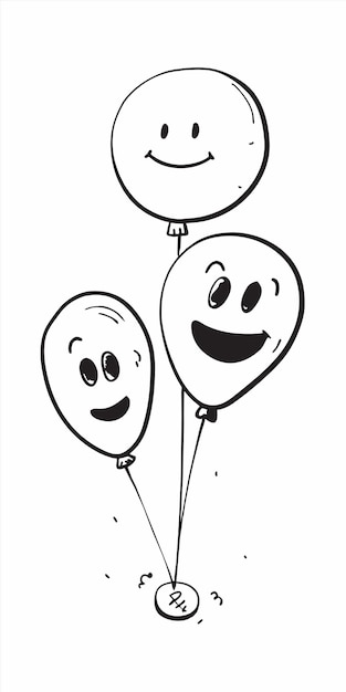 Vector two balloons with the words happy and smiley on them