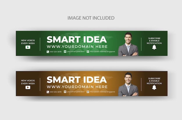 Two banners for a company that is for a company called smart idea.