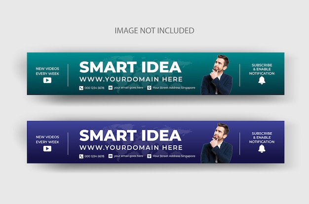 Vector two banners for a smart idea website.
