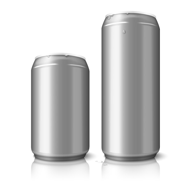 Vector two blank aluminum beer cans