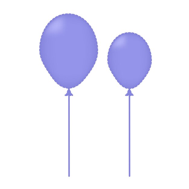 Two blue balloons cute illustration