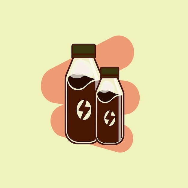 Vector two bottle of coffe logo design vector