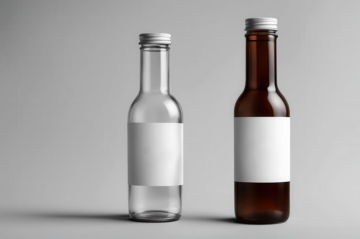 Vector two bottles of alcohol are shown with one that says  no alcohol