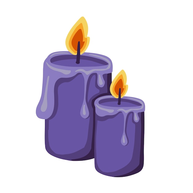 Two burning candles for rituals ceremonies sacraments