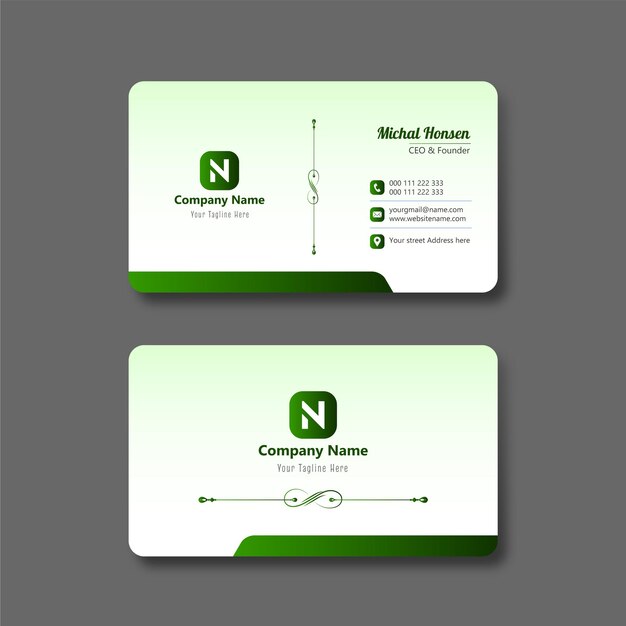 Vector two business cards with the company name company on them