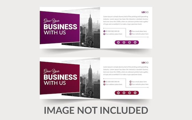 Two business flyers for a business with a purple and black background.