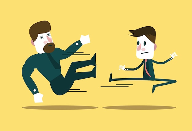 Vector two business people fighting