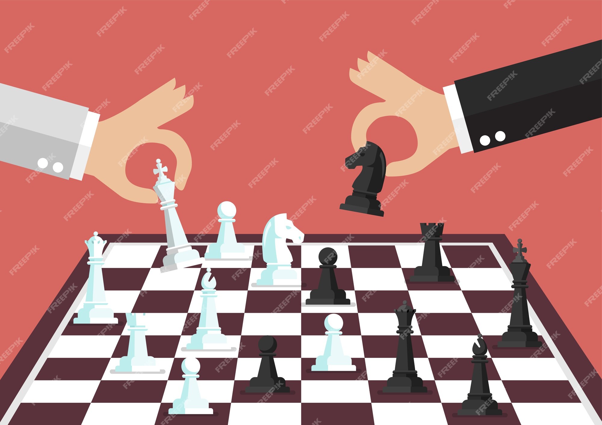 Two people plays chess online Royalty Free Vector Image