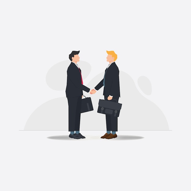 Two businessman are shake hands Deal of business partnership cooperation in business vector illustration