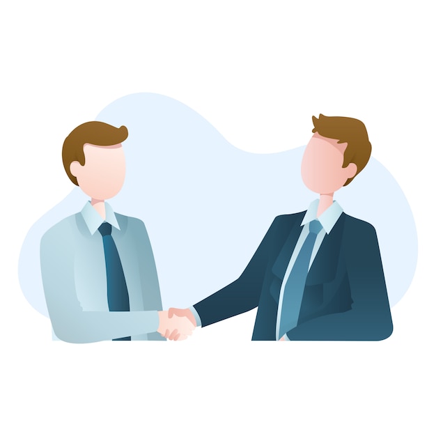 Vector two businessman shaking hands illustration