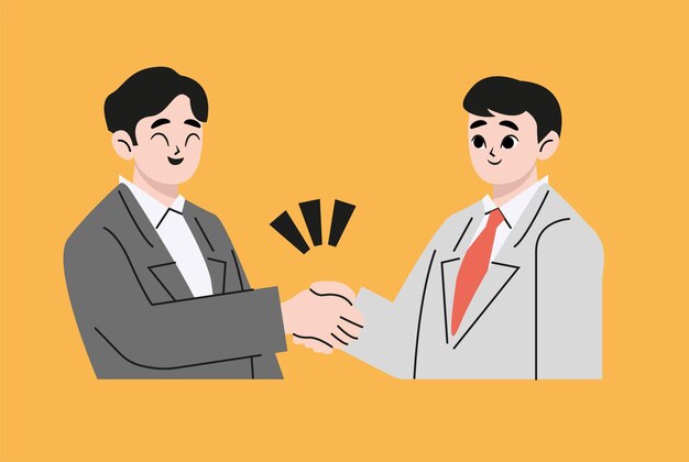 Two businessmen shake hands with each other after a successful deal. Partnership concept. Handshake