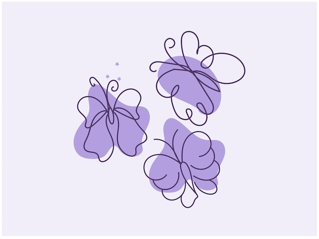 two butterflies with purple and purple wings and one purple and the other has a purple butterfly