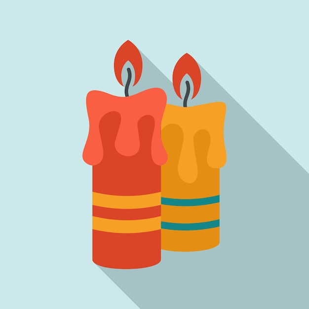 Вектор Иконка двух свечей плоская иллюстрация векторной иконки двух свечей для веб-дизайна