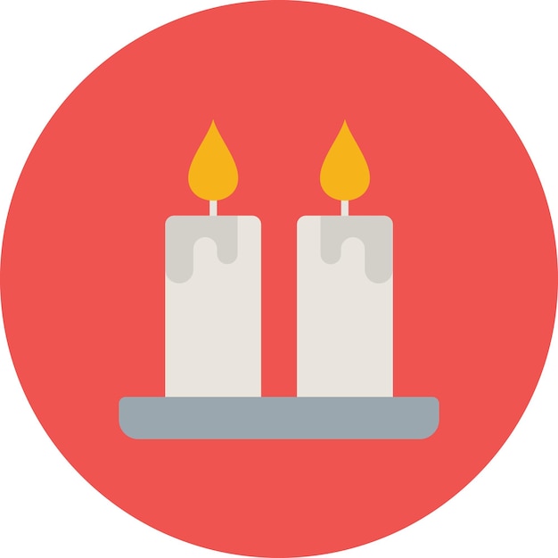 Vector two candles that are on a red circle